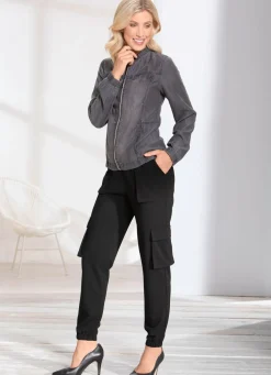 BADER Cargohose im Joggpant-Style SCHWARZ
