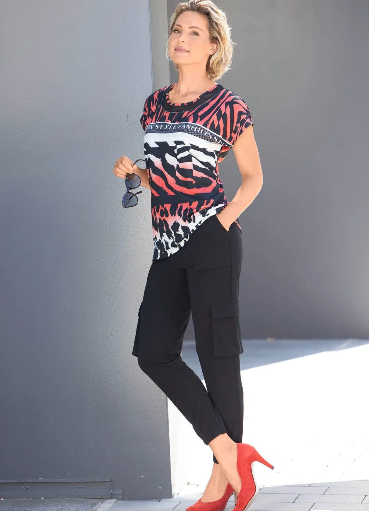 BADER Cargohose im Joggpant-Style SCHWARZ