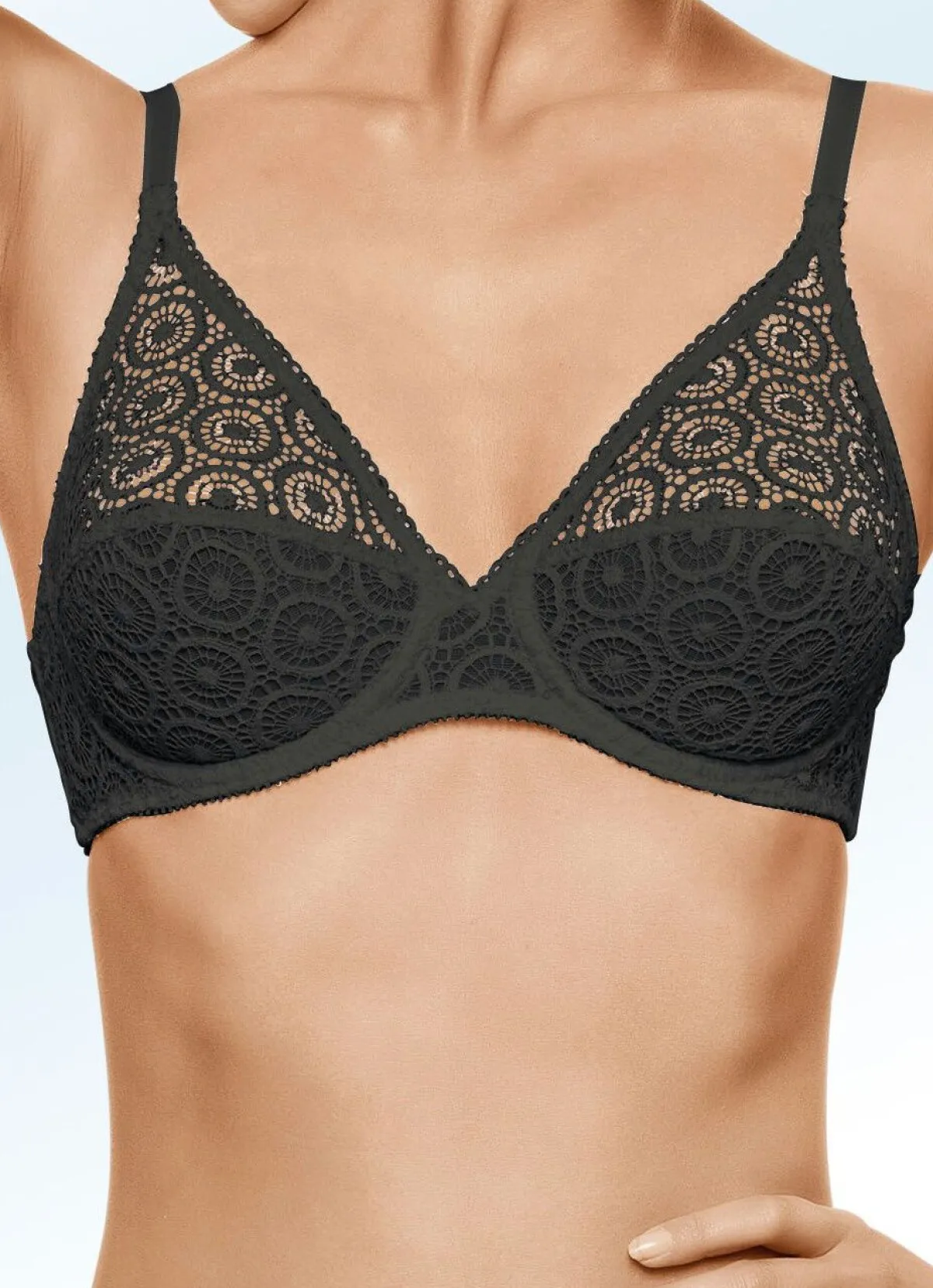 New CHANTELLE Bügel-BH mit Stickereispitze im Vorderteil SCHWARZ