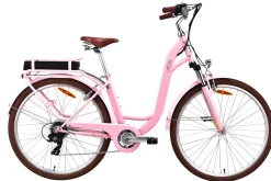 Hot BADER City-E-Bike mit Tiefeinstieg ROSA