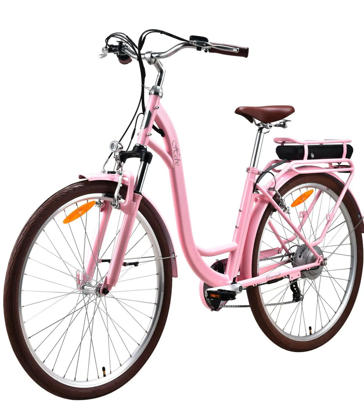 Hot BADER City-E-Bike mit Tiefeinstieg ROSA