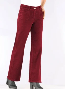 Clearance BADER Cordhose mit weitem Beinverlauf KIRSCHROT