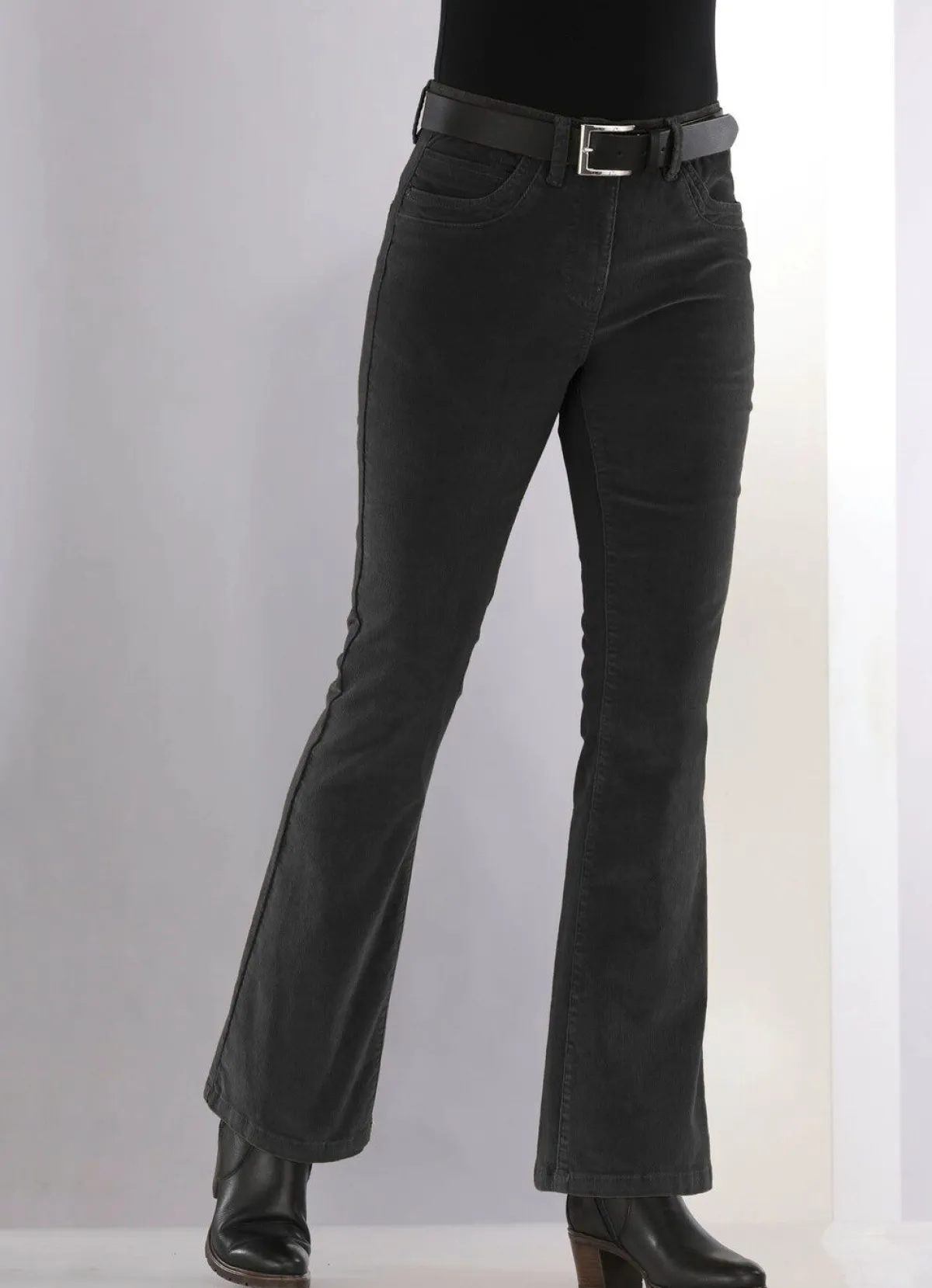 Sale BADER Cordhose in trendiger Bootcut-Form SCHWARZ