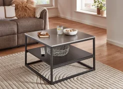 BADER Couchtisch Marmoroptik grau-schwarz