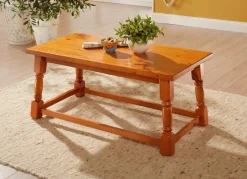 Outlet BADER Couchtisch auf massivem Kiefernholz-Gestell HONIG