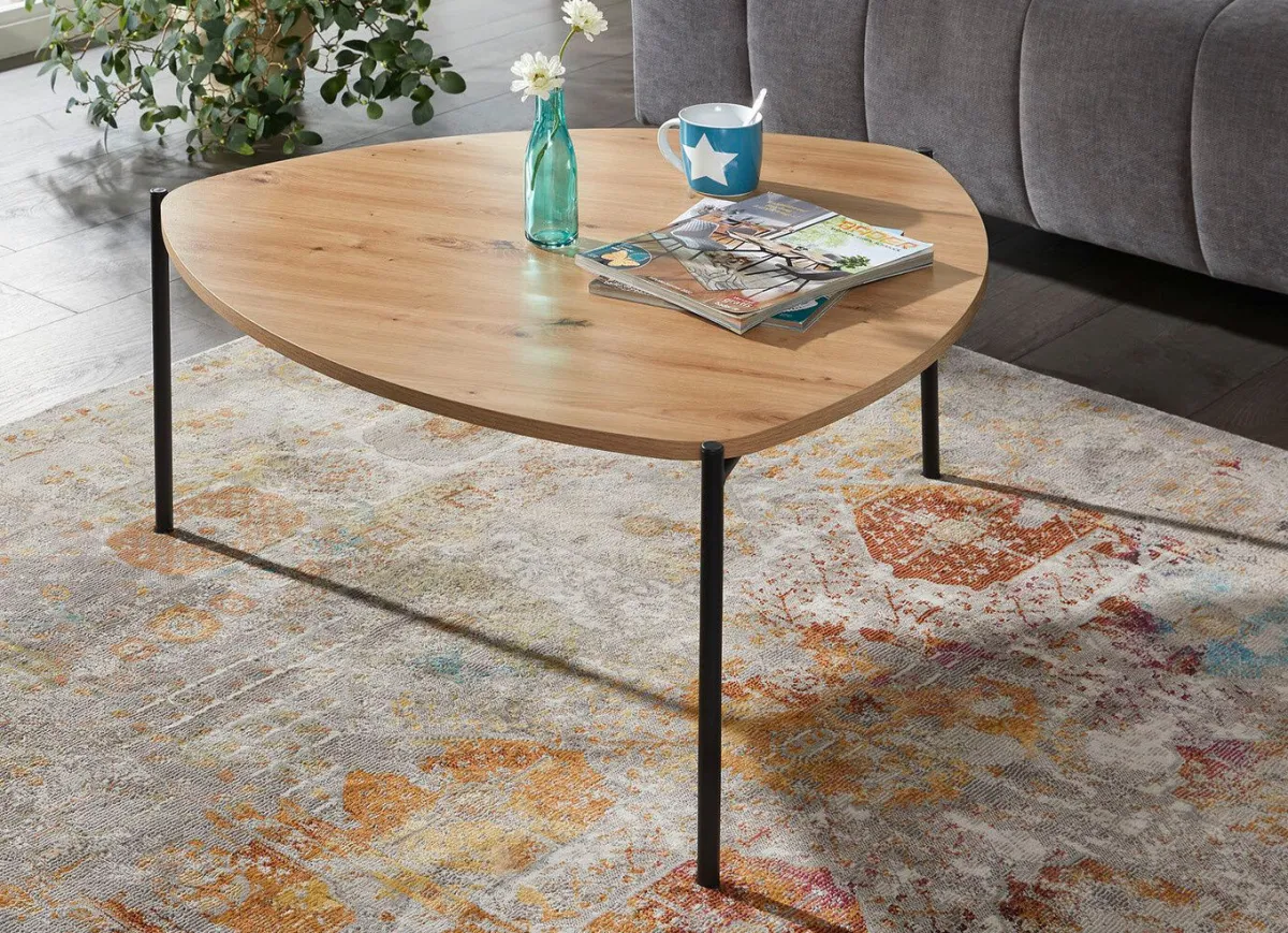 New BADER Couchtisch im Loft-Design mit Metallgestell WILDEICHE
