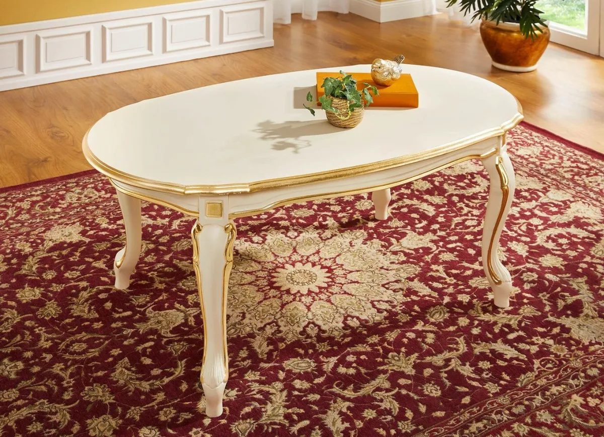 Hot BADER Couchtisch mit geschwungenen Tischbeinen CREME-GOLD