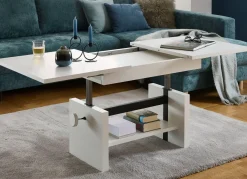 BADER Couchtisch mit Lift-Mechanik WEISS