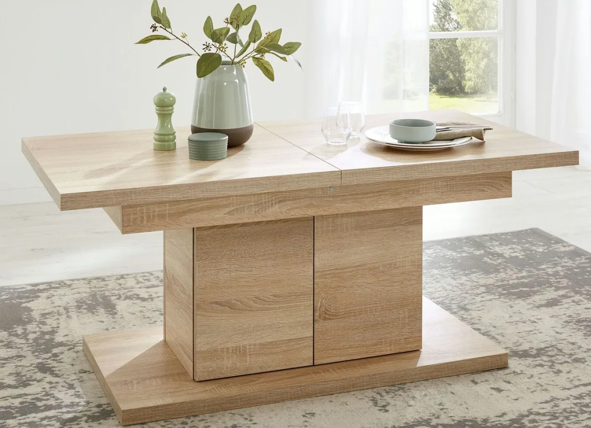 New BADER Couchtisch mit Schrankfunktion EICHE SONOMA