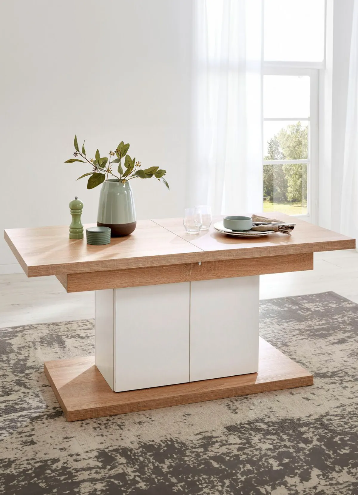 Sale BADER Couchtisch mit Schrankfunktion EICHE SONOMA-WEISS