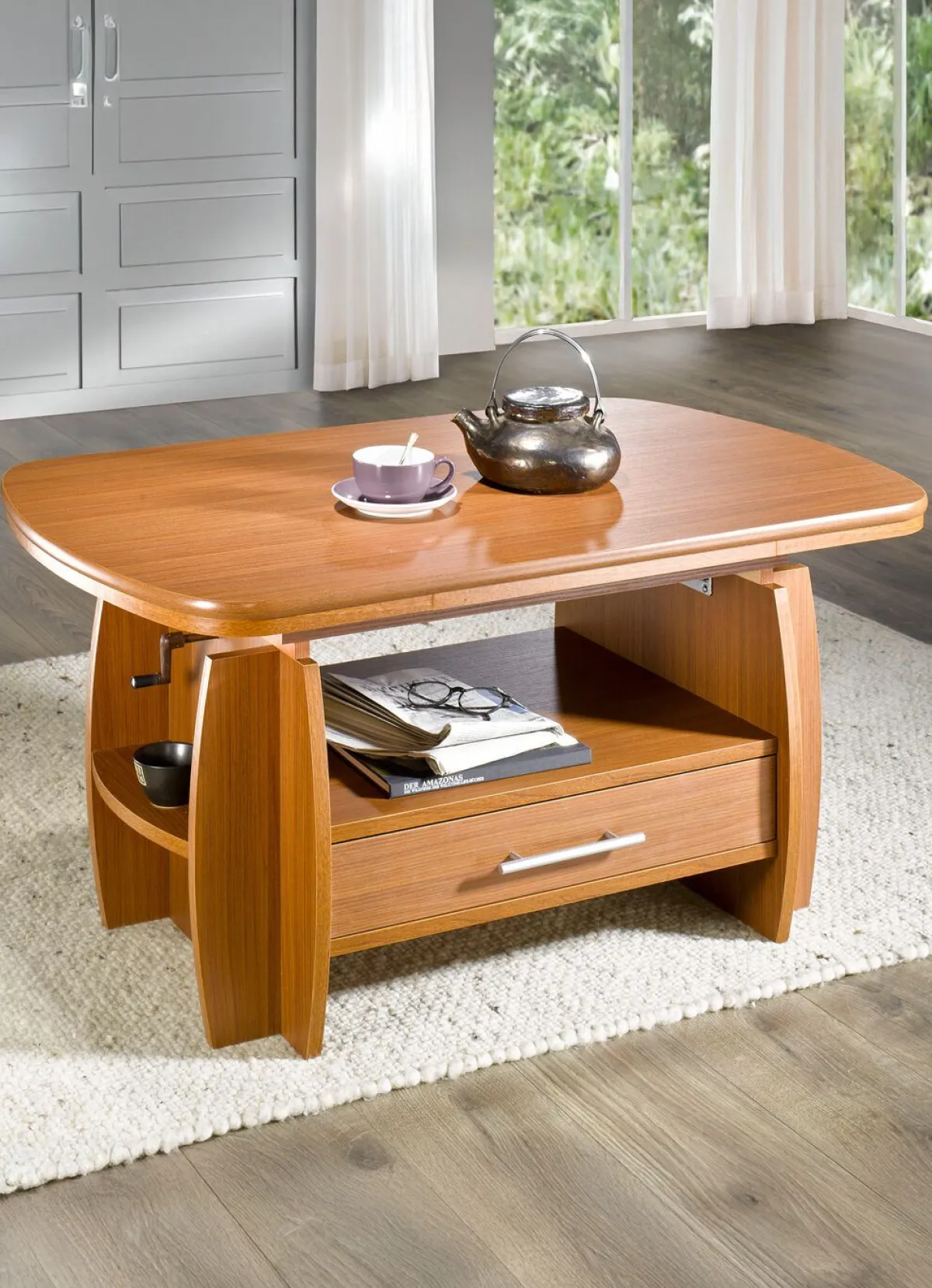Sale BADER Couchtisch mit Schublade NUSSBAUM