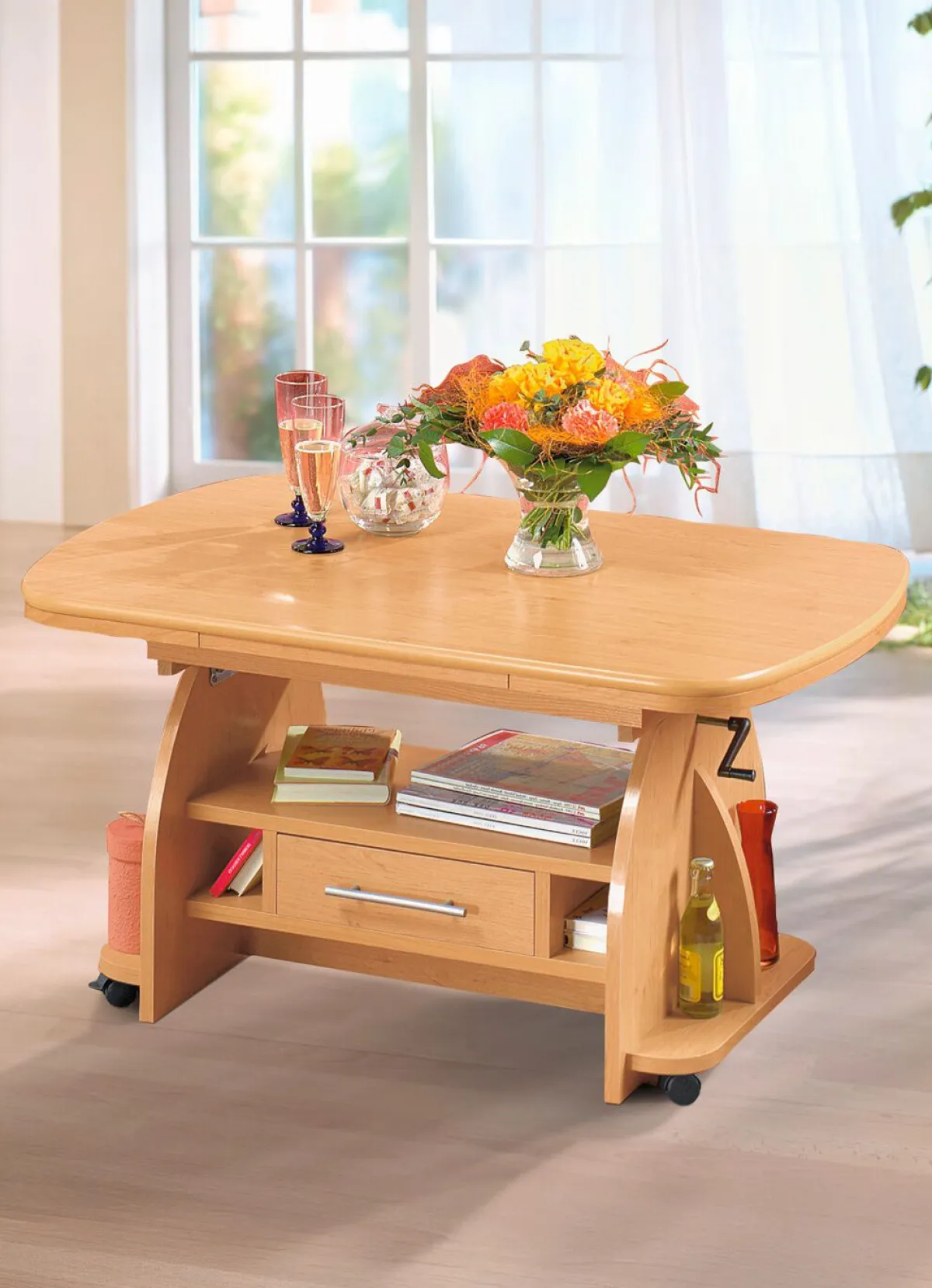 New BADER Couchtisch mit Schublade BUCHE