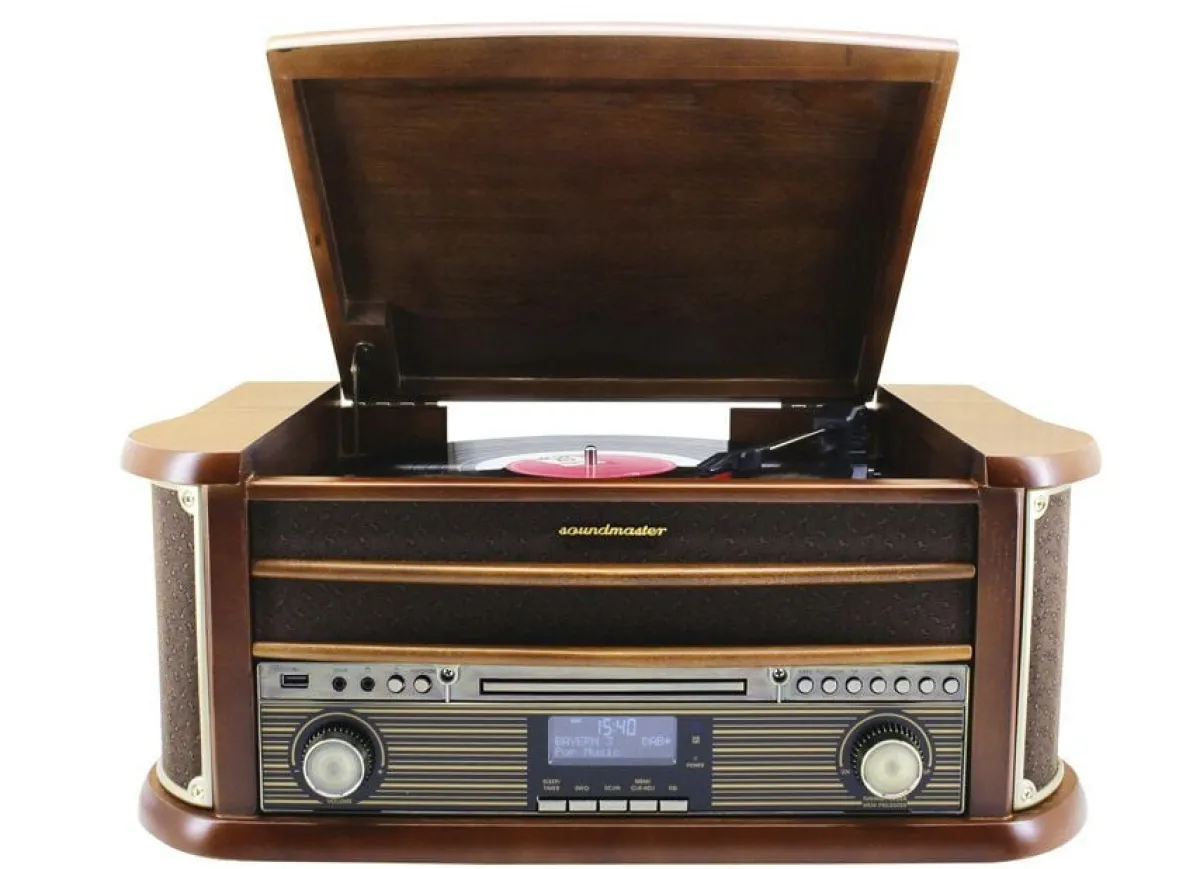 Discount BADER DAB-Nostalgie-Stereoanlage im Echtholzgehäuse BRAUN