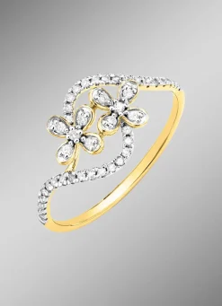 Discount BADER Damenring im Blumen-Design, 10 Brillanten, 34 Diamanten