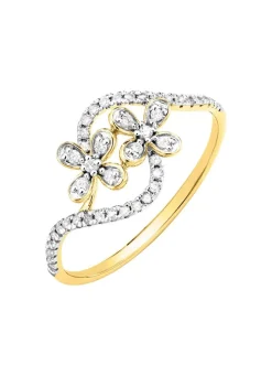Discount BADER Damenring im Blumen-Design, 10 Brillanten, 34 Diamanten