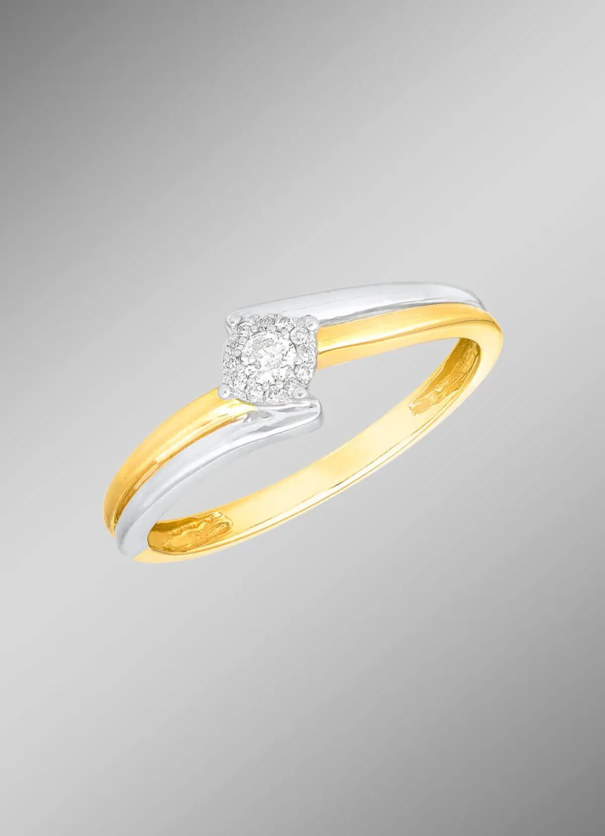 Hot BADER Damenring in Bicolor mit 13 Brillanten