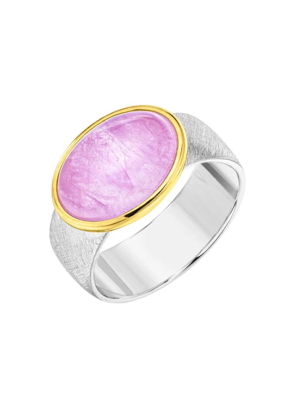 Discount BADER Damenring in Bicolor mit Milky-Kunzit