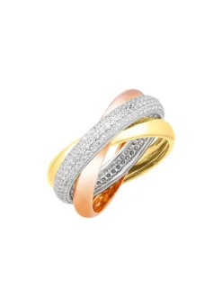 Discount BADER Damenring in Tricolor mit synth. Zirkonia