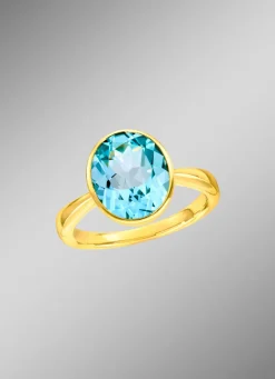 New BADER Damenring mit Blautopas
