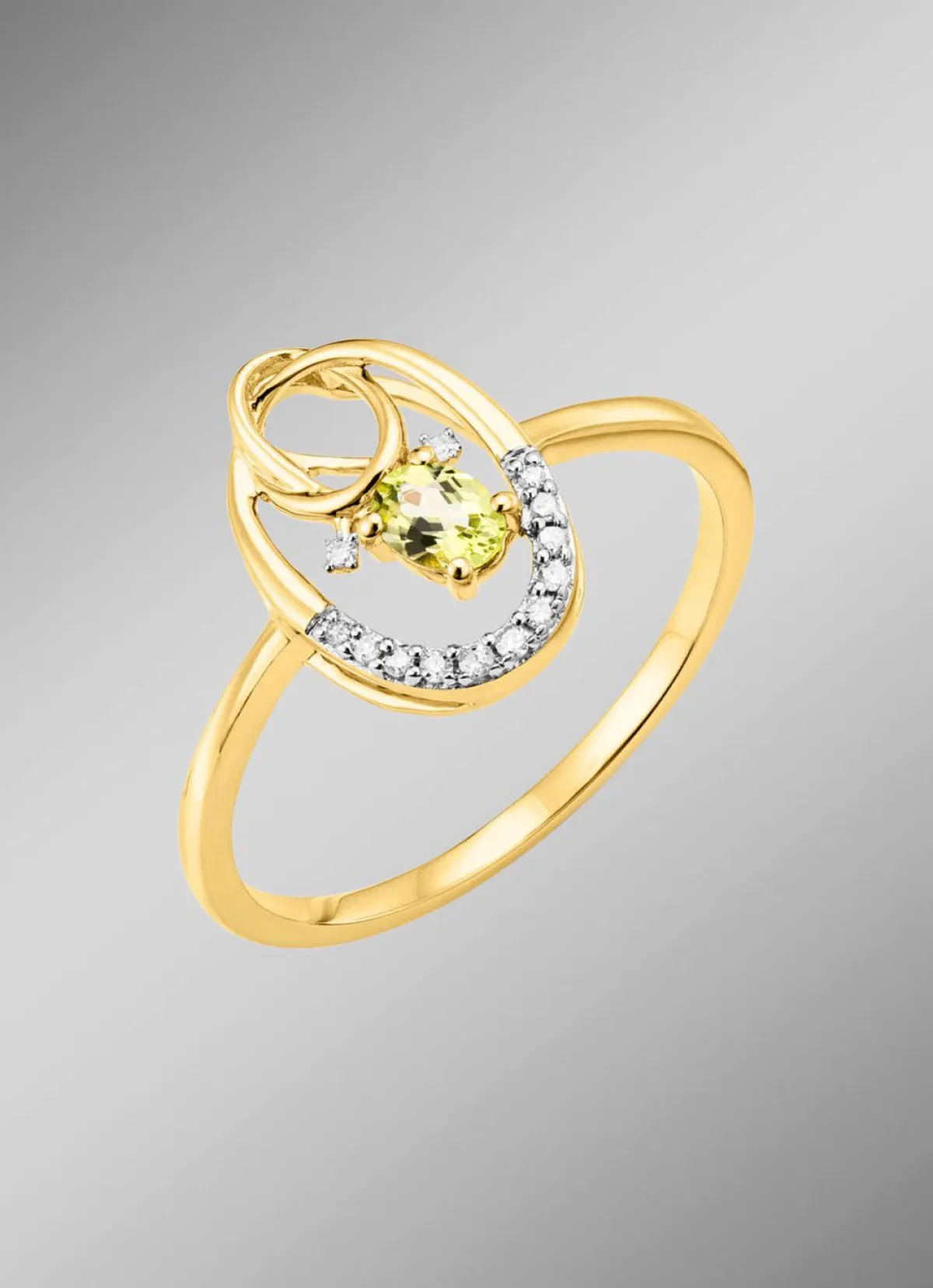 Clearance BADER Damenring mit Brillanten und Peridot