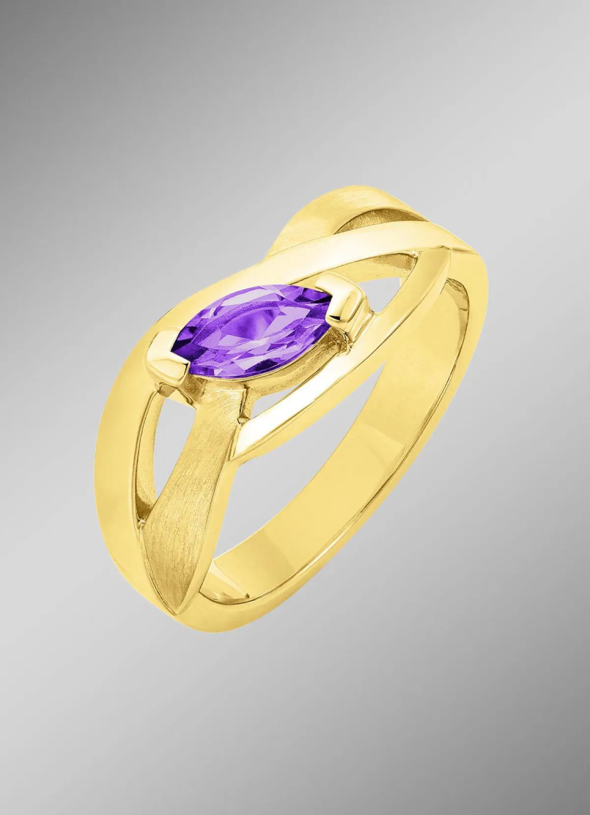 Best BADER Damenring mit echt Amethyst