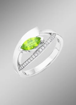Hot BADER Damenring mit echt Peridot und synth. Zirkonia