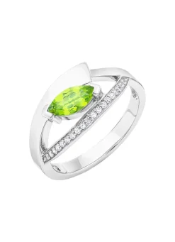 Hot BADER Damenring mit echt Peridot und synth. Zirkonia