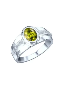 Hot BADER Damenring mit echt Peridot und synth. Zirkonia
