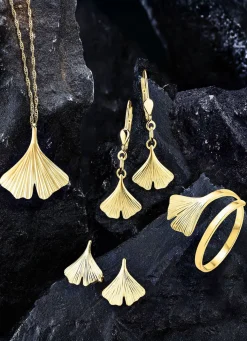 Discount BADER Damenring mit Ginkgo-Blatt-Motiv