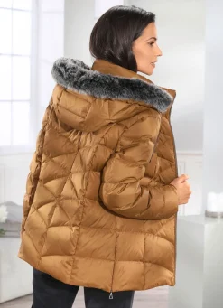 New BADER Daunenjacke mit abnehmbarer Kapuze KARAMELL