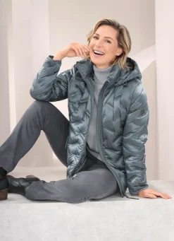 BADER Daunenjacke mit abnehmbarer Kapuze STAHLBLAU