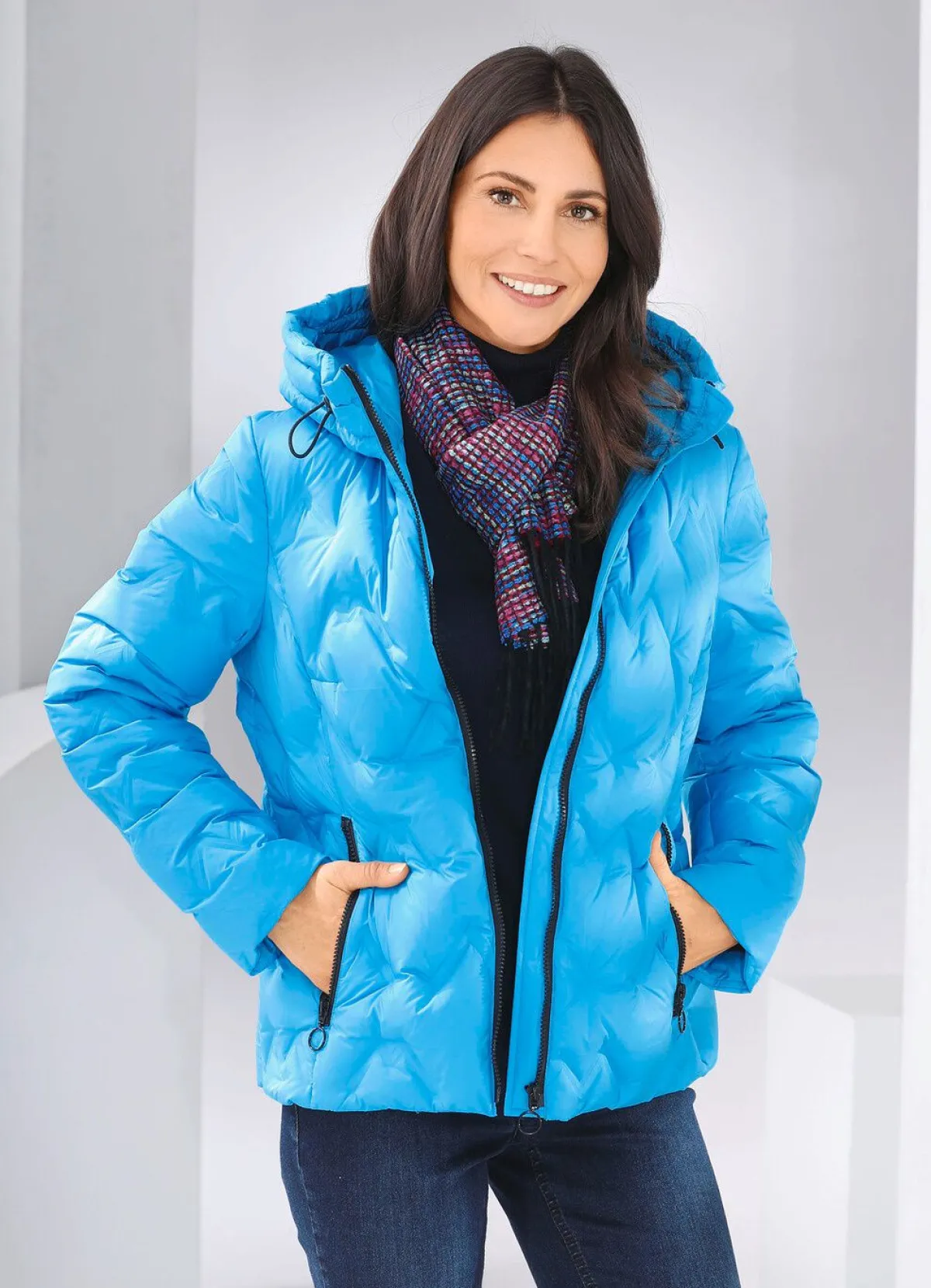 Online BADER Daunenjacke mit geklebten Kammern AQUAMARIN