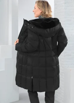 New BADER Daunen-Kurzmantel mit fester Kapuze SCHWARZ