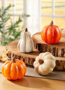 Discount BADER Deko-Kürbisse, 4er-Set BEIGE-ORANGE