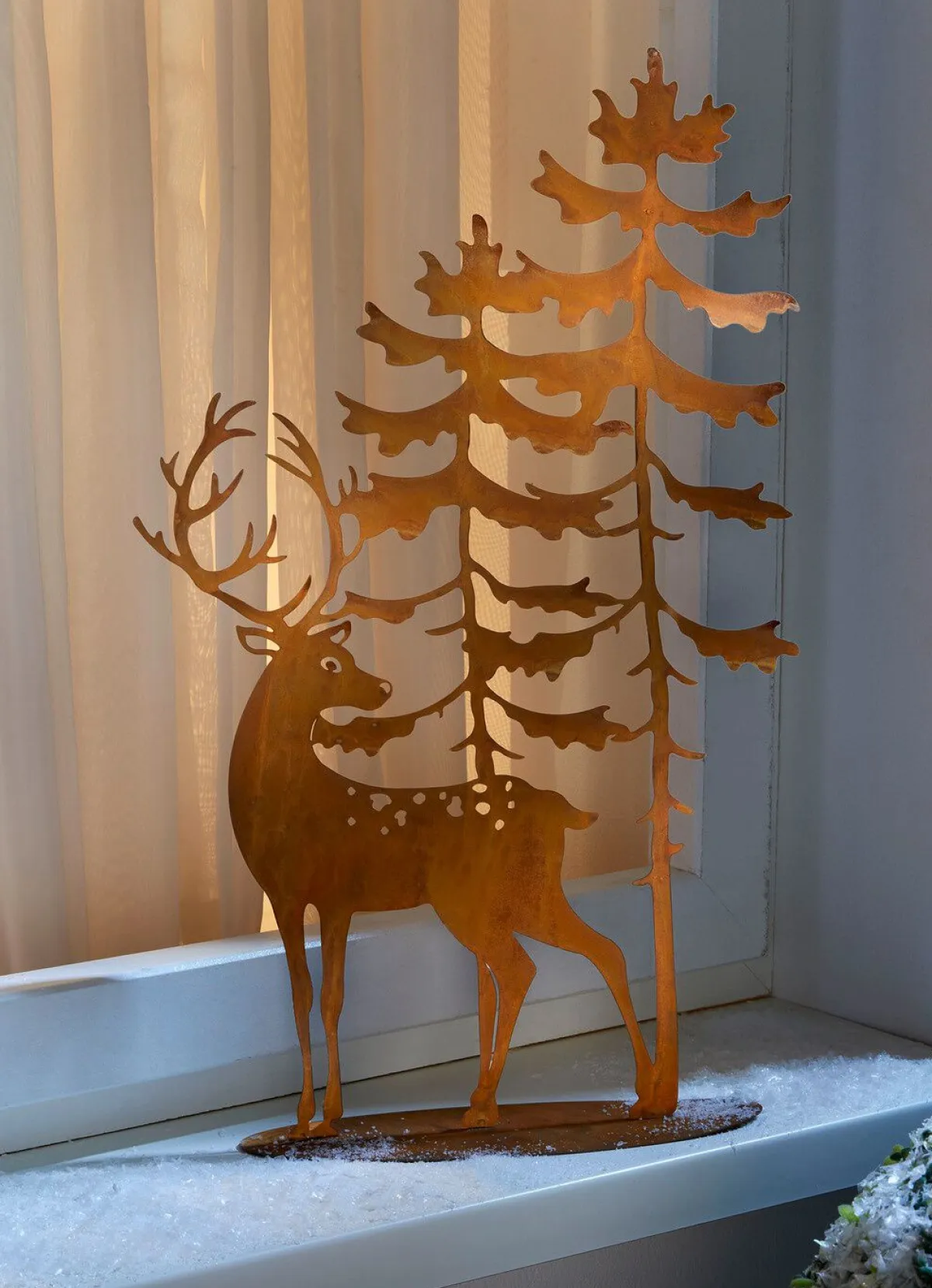 Outlet BADER Dekosilhouette Hirsch aus farben lackiertem Metall ROST
