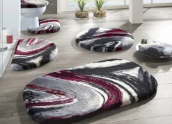 New GRUND Designer-Badgarnitur in Supersoft Qualität BORDEAUX-ANTHRAZIT