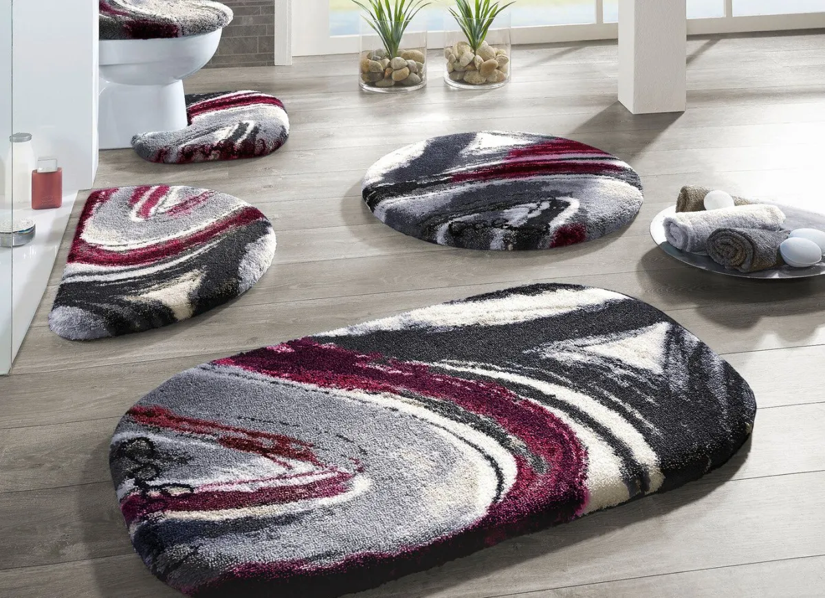 New GRUND Designer-Badgarnitur in Supersoft Qualität BORDEAUX-ANTHRAZIT