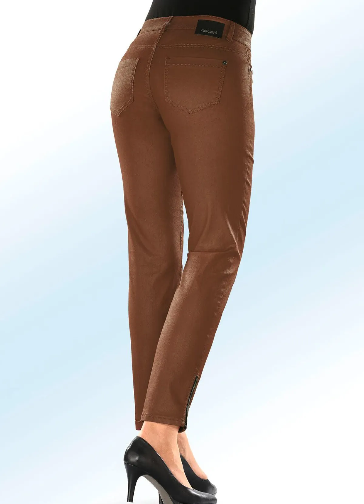 Hot ASCARI Dezent schimmernde Hose COGNAC