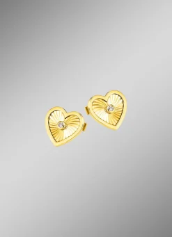 Outlet BADER Diamantierte Herz-Ohrstecker