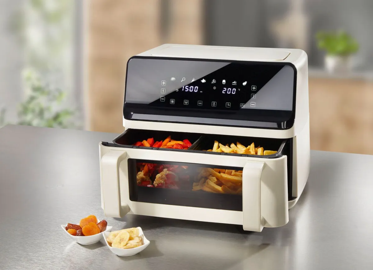 BADER Digitale Heißluftfritteuse mit Touchdisplay CREME