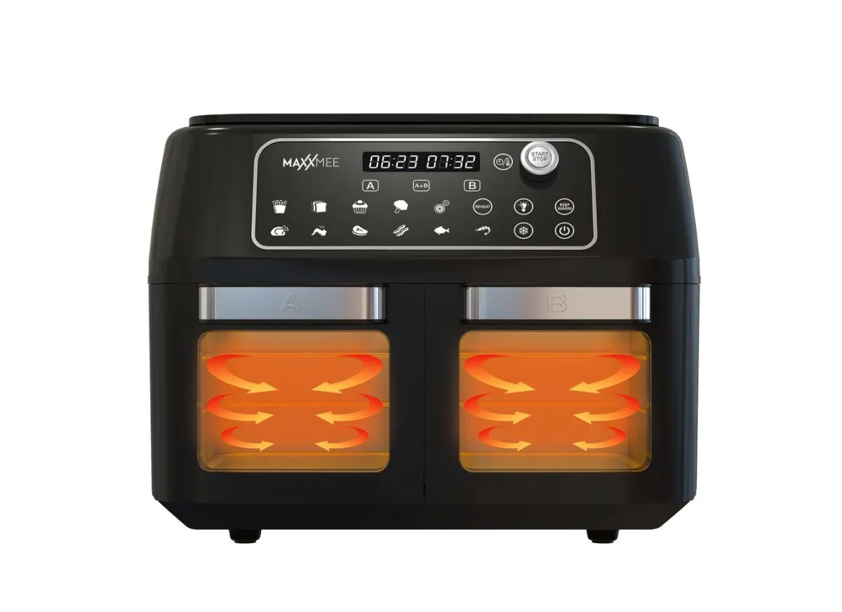 Clearance BADER Doppelkammer-Fritteuse:2 Gerichte – fertig zur gleichen Zeit! SCHWARZ