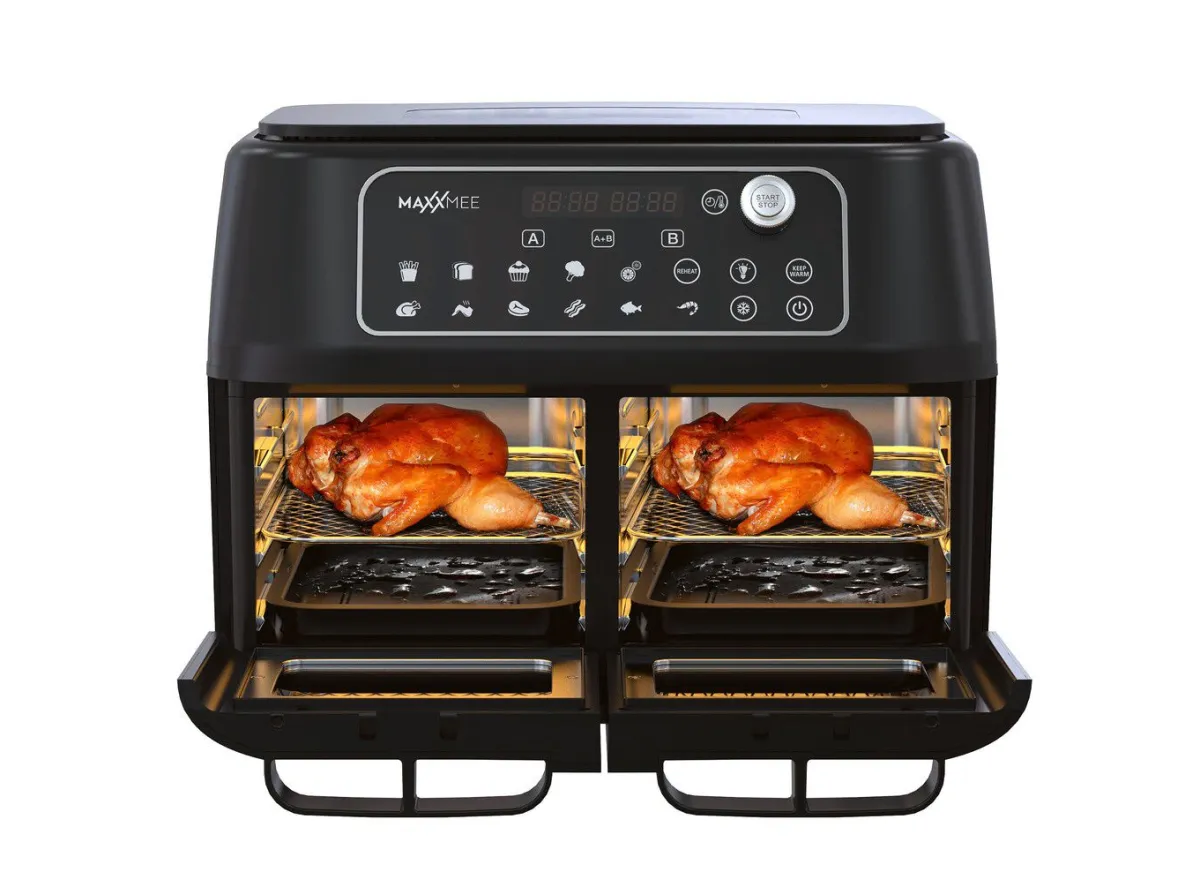 Clearance BADER Doppelkammer-Fritteuse:2 Gerichte – fertig zur gleichen Zeit! SCHWARZ