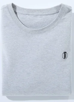 Best BADER Doppelpack Shirt in 4 Farben 1x WEIß 1x HELLGRAU MELIERT