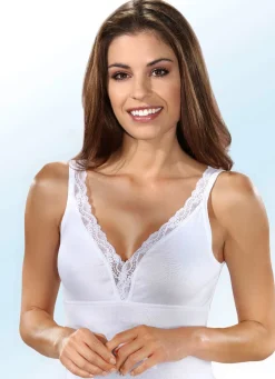 Best BADER Dreierpack BH-Hemden mit Elastikspitze 3X WEISS