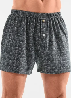 New BADER Dreierpack Boxershorts mit Alloverdessin 3X ANTHRAZIT-GRAU