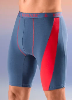 Best BADER Dreierpack Longpants mit Elastikbund 2X INDIGOBLAU-ROT, 1X UNI INDIGOBLAU