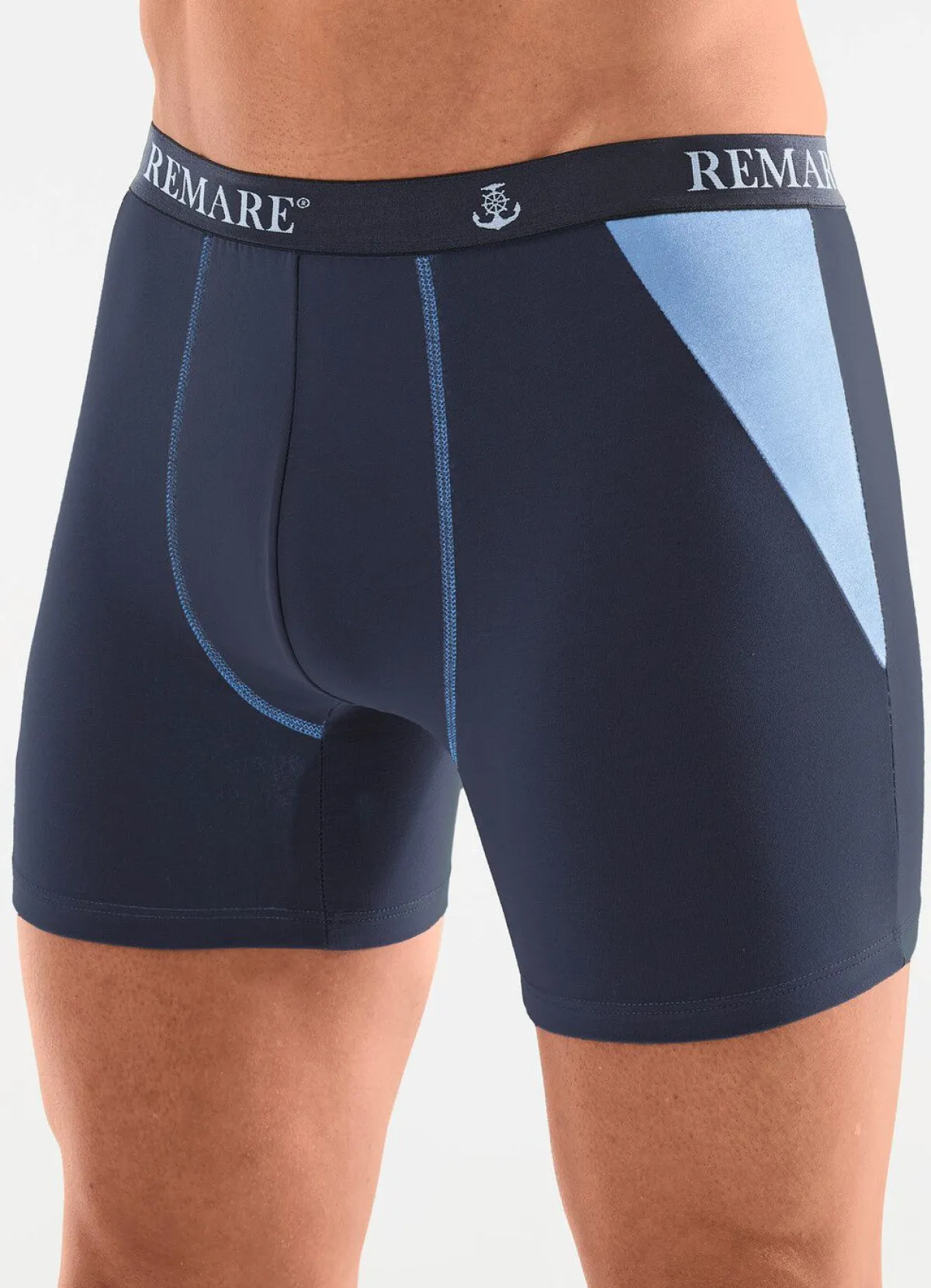 Sale BADER Dreierpack Pants mit Elastikbund 2X HELLBLAU-NAVY, 1X NAVY-HELLBLAU