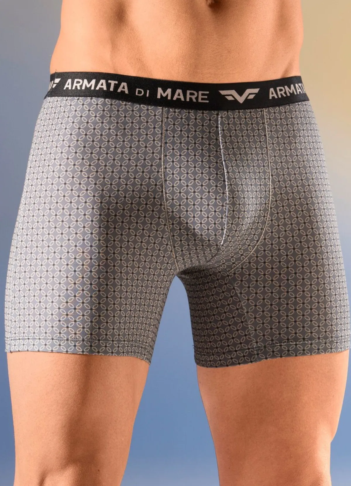 Discount Armata di Mare Dreierpack Pants mit Elastikbund 2X GRAU-BEIGE-SCHWARZ, 1X UNI SCHWARZ
