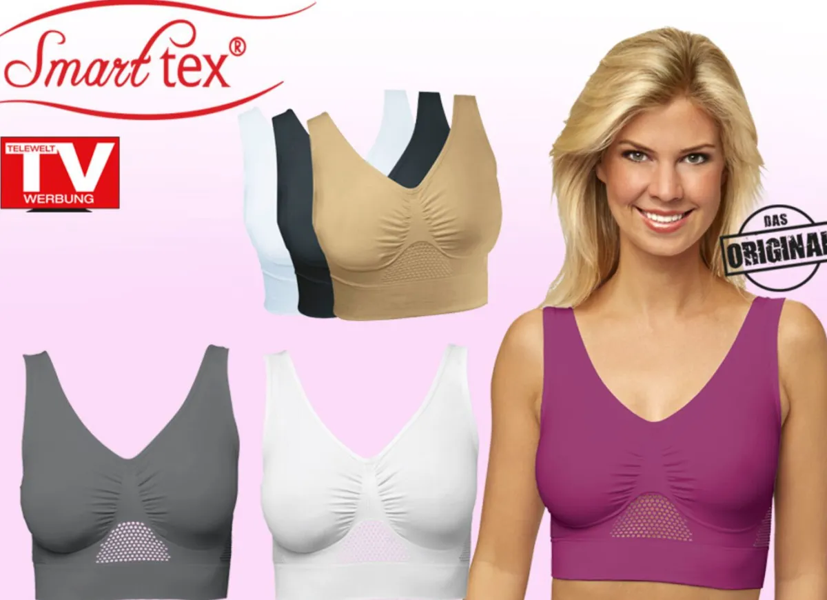 Hot BADER Dreierpack Sport-BH „Sporty“ WEISS-ANTHRA-BEERE