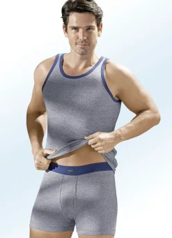 New BADER Dreierpack Sportjacken aus Feinripp, uni 2X JEANSBLAU MELIERT, 1X INDIGO